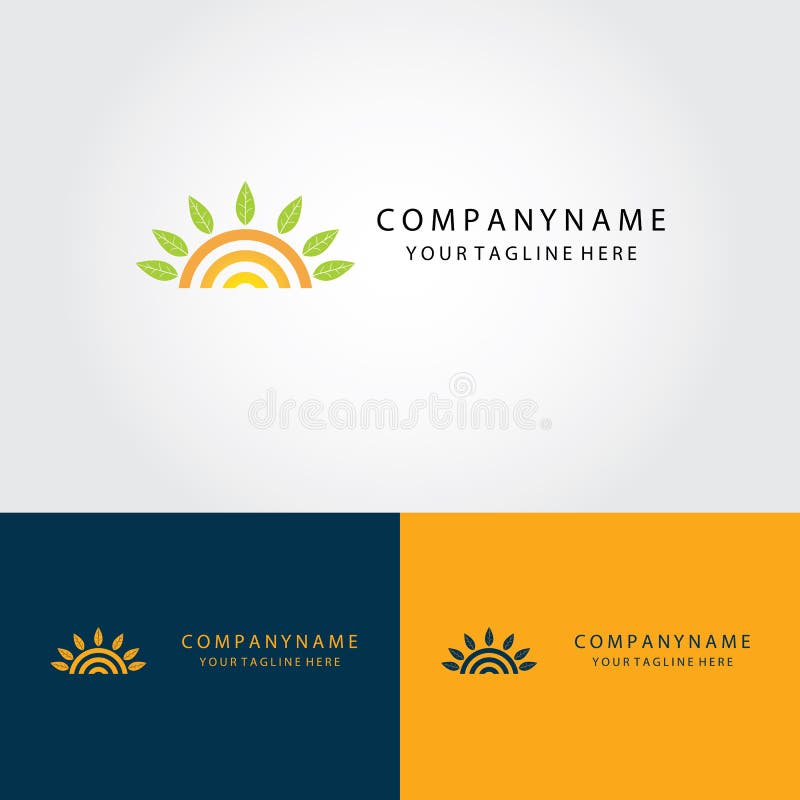 Sun e logo astratto della foglia royalty illustrazione gratis Sun e logo astratto della foglia royalty illustrazione gratis