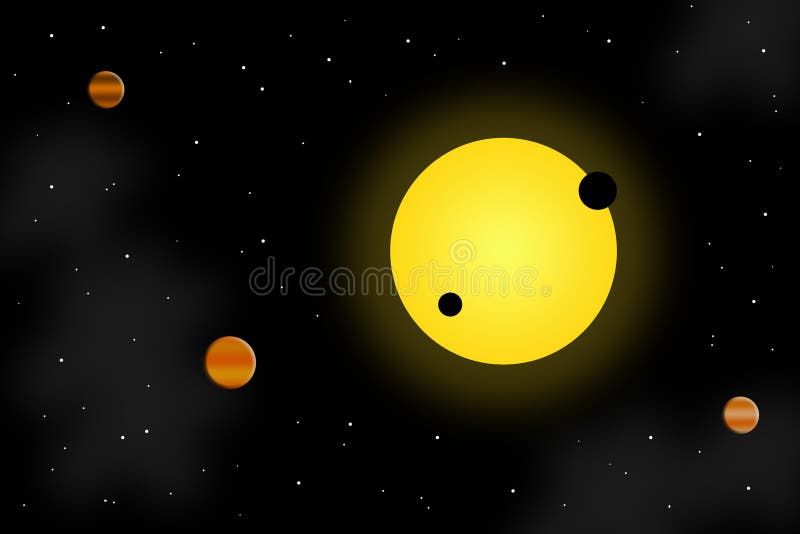 Sol e planetas ilustração do vetor
