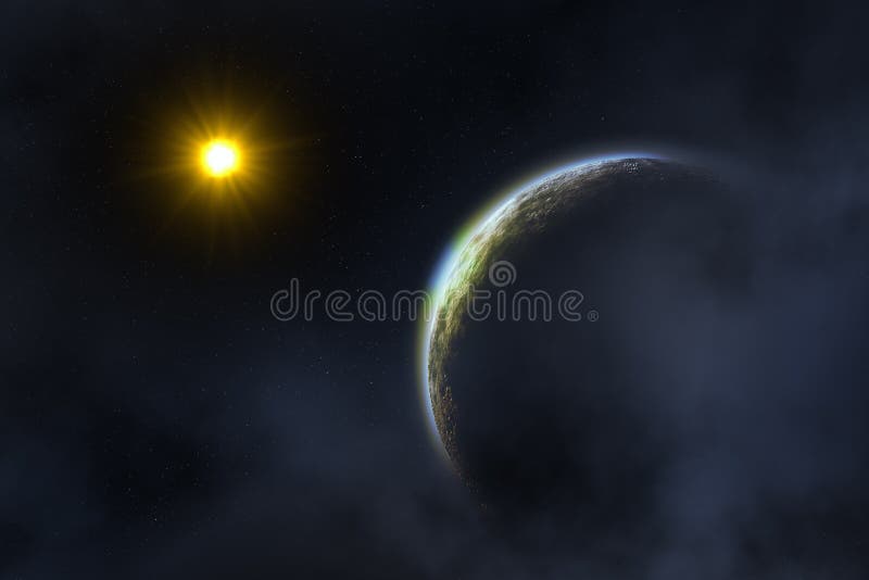 Sol e Terra ilustração royalty free