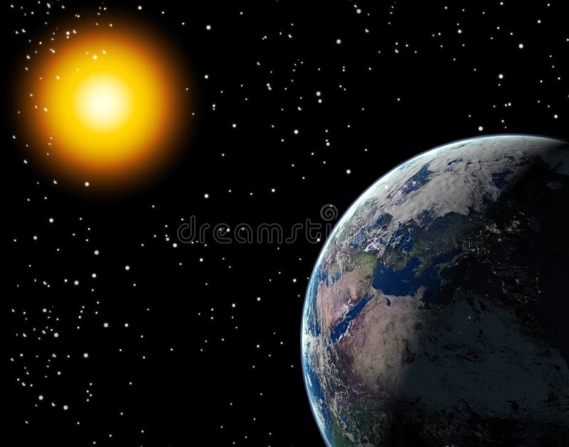 Sun & Earth stock illustration