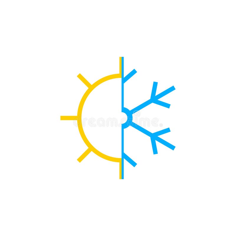 Sun ed icona del fiocco di neve illustrazione di stock Sun ed icona del fiocco di neve illustrazione di stock