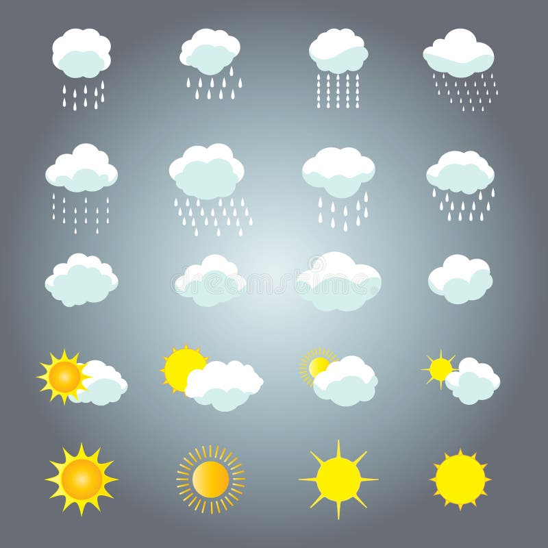 Sun et ensemble de nuage illustration stock Sun et ensemble de nuage illustration stock