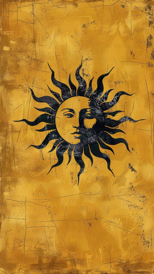 Sun with a Face Drawing stock image Image of design 314159225