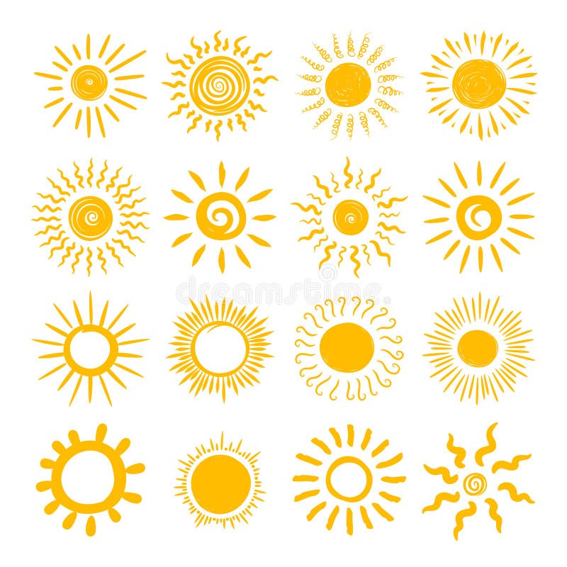 Sun hand drawing stock vector. Illustration of gray, celestial - 16292017