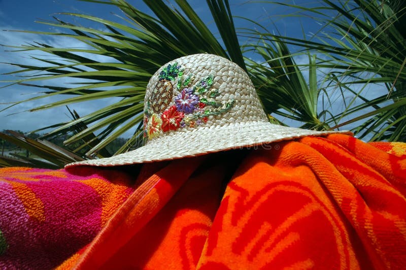 Sun Hat and Beach Towel