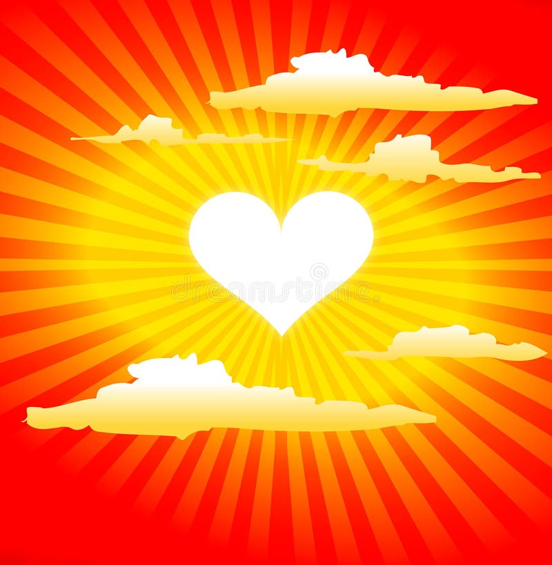 Sun in Heart Shape ! stock illustration. Illustration of decor 1863953
