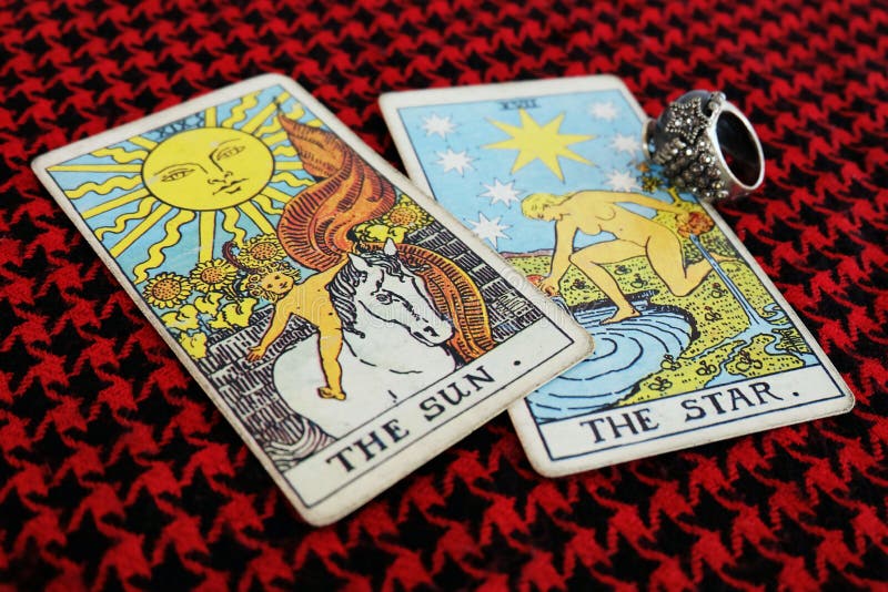 The Sun & het tarot van de STERzigeuner stock foto The Sun & het tarot van de STERzigeuner stock foto