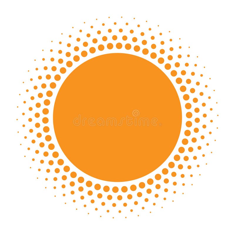 Sun icon. Halftone orange circle with gradient texture circles logo design element. Vector illustration. vector illustration Sun icon. Halftone orange circle with gradient texture circles logo design element. Vector illustration. vector illustration