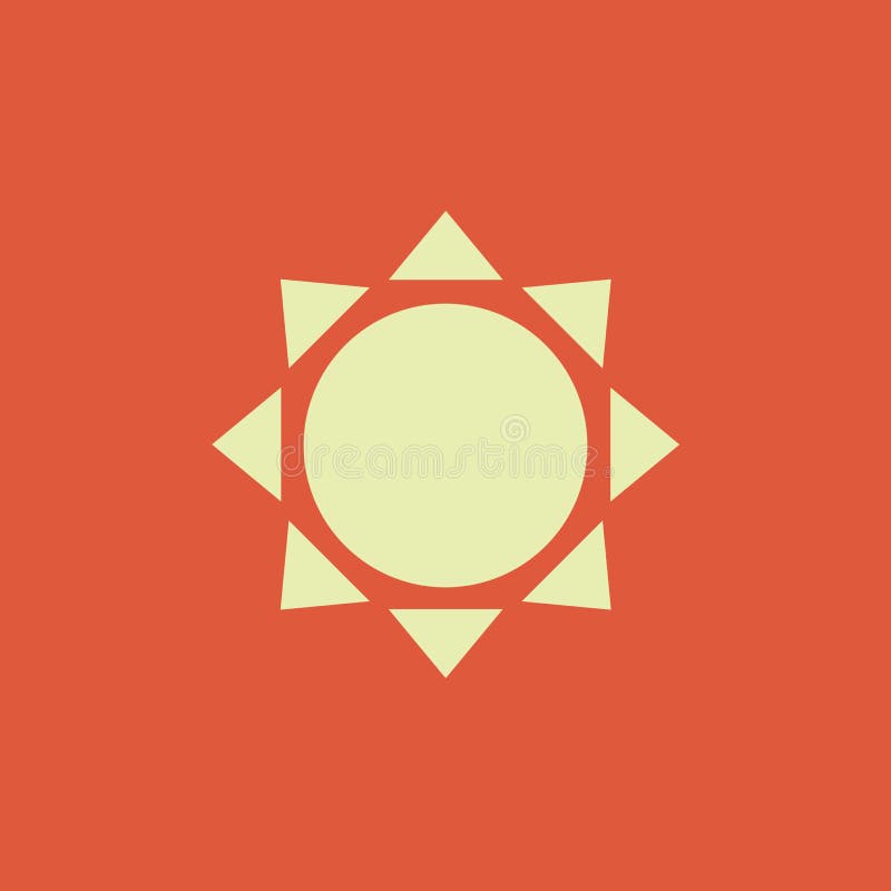 Sun Icon, Modern Minimal Flat Design Style, Vector Illustration Stock