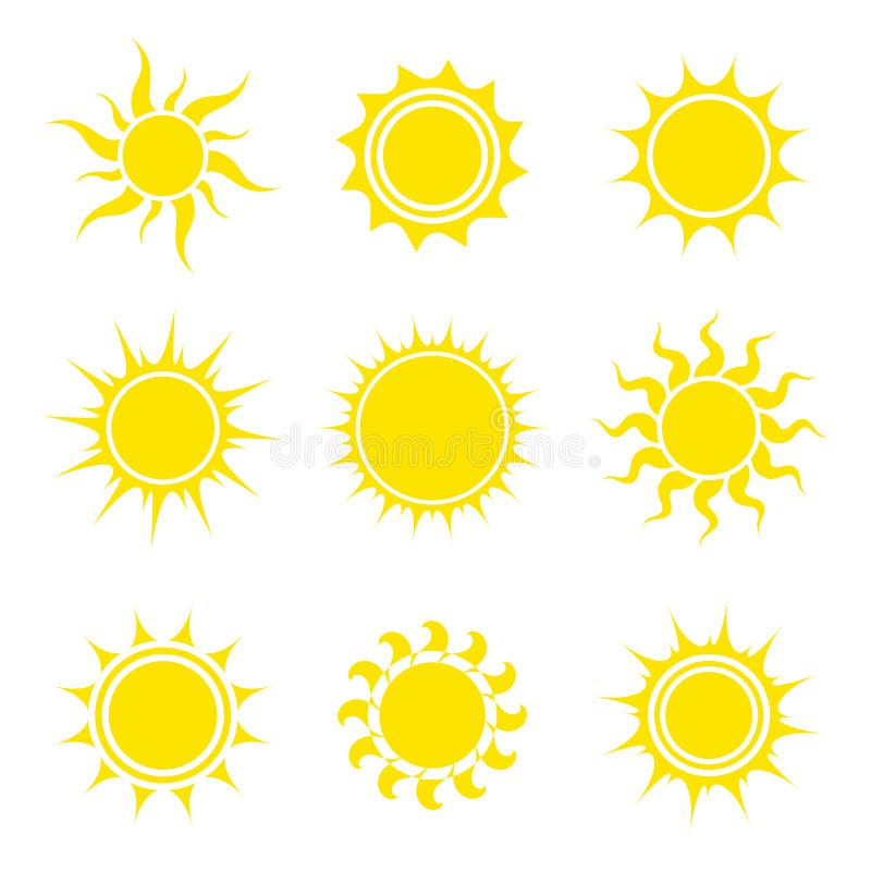 Sun symbols vector stock vector. Illustration of abstract - 8832123