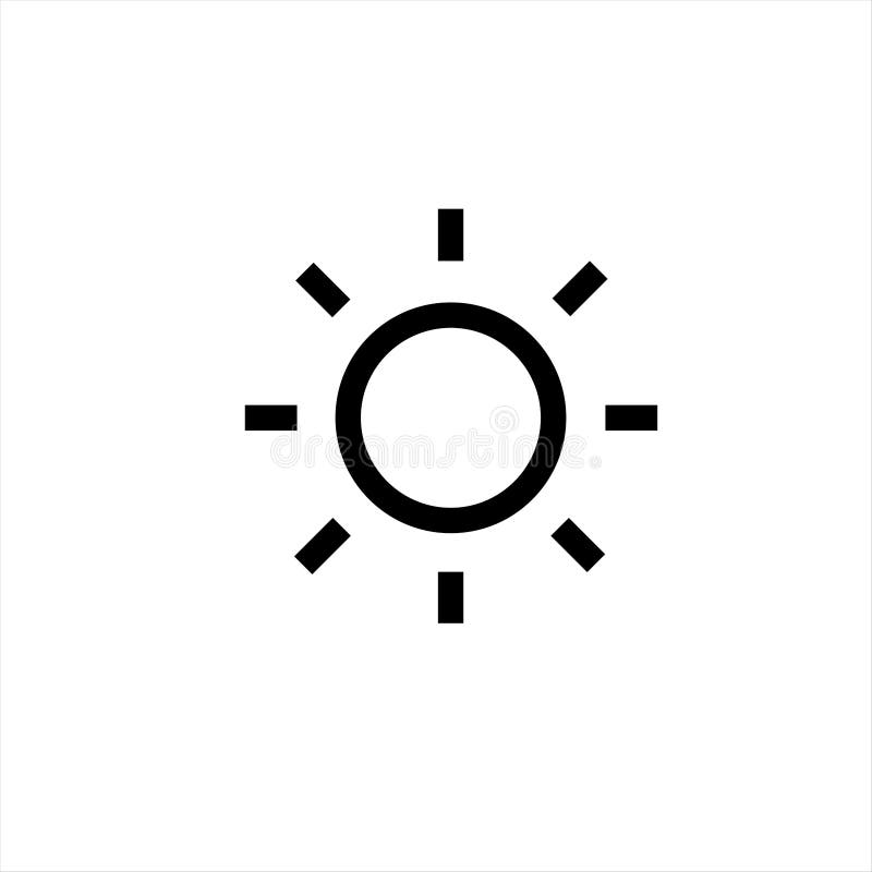 Sun Icon. Symbol of Sunny Weather. Vector Hand Drawn Illustration in ...