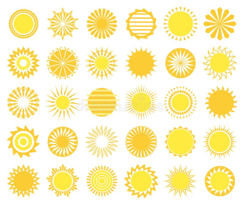 Vector Outline Sun Icons and Logo Design Elements Stock Vector ...