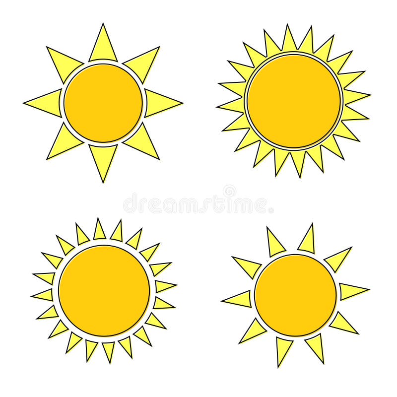 Sun icons, set symbols stock illustration. Illustration of graphic ...
