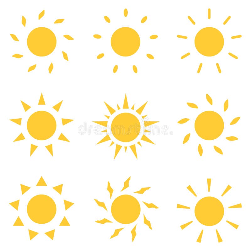 Sun-Ikonen eingestellt Auch im corel abgehobenen Betrag vektor abbildung Sun-Ikonen eingestellt Auch im corel abgehobenen Betrag vektor abbildung