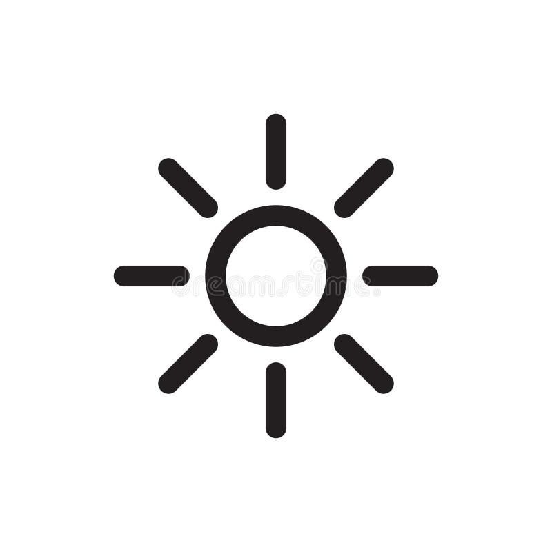 Sun-Ikonenvektor lokalisierte stock abbildung
