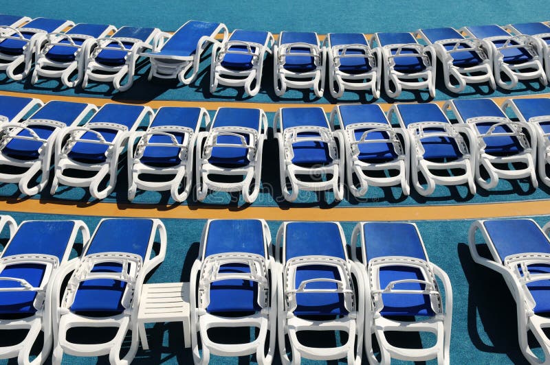 Sun Loungers Cruise Ship Deck Stock Image Image of lounger, summer