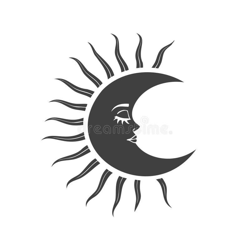Sun and Moon Black and white Sun and Moon Black and white