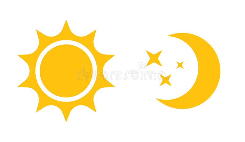Sun and moon flat icon. Vector logo for web design, mobile and infographics
