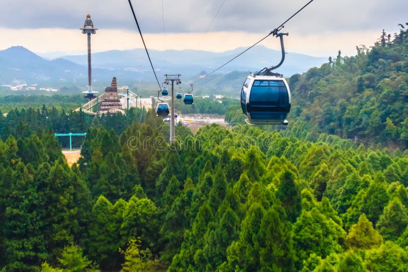 The Sun Moon Lake Ropeway is a Scenic Gondola Cable Car Service Stock ...