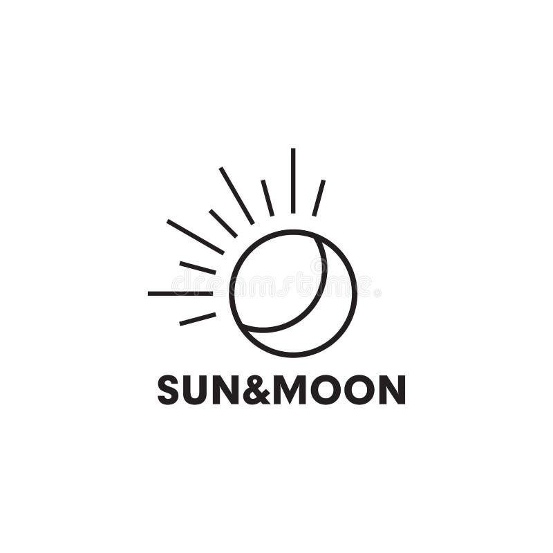 Sun And Moon Logo Design Vector Template Stock Vector Illustration Of Abstract Simple