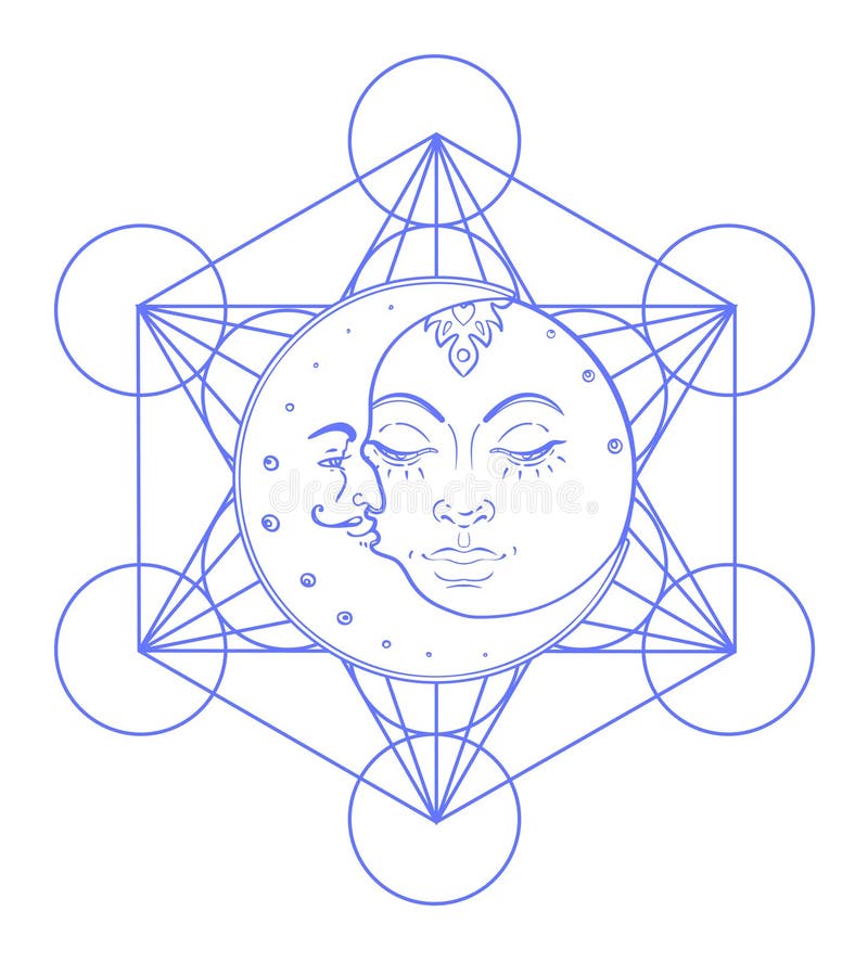 Download Sun Moon Symbols As A Face Inside Ornate Colorful Mandala ...