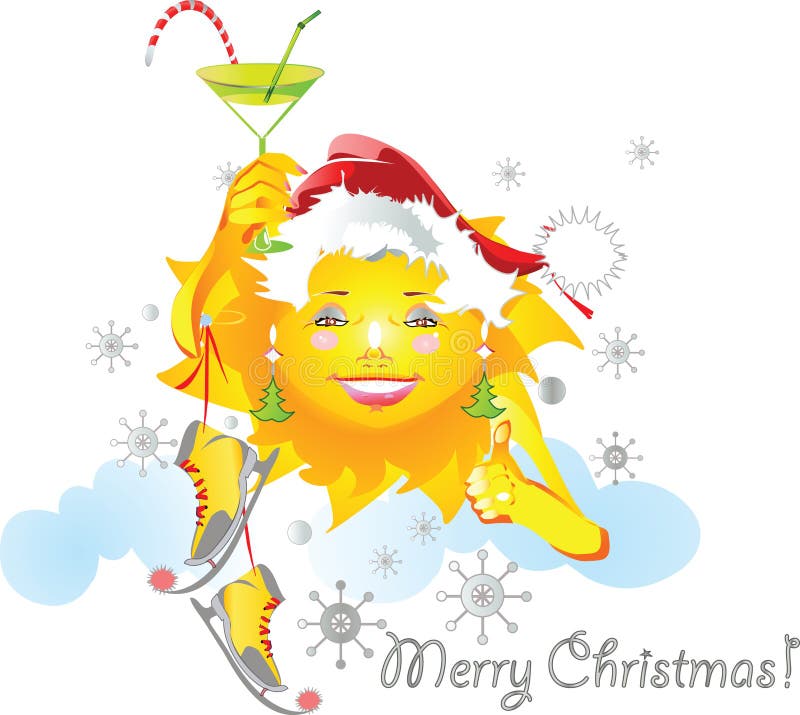 Sun no inverno ilustração stock Sun no inverno ilustração stock