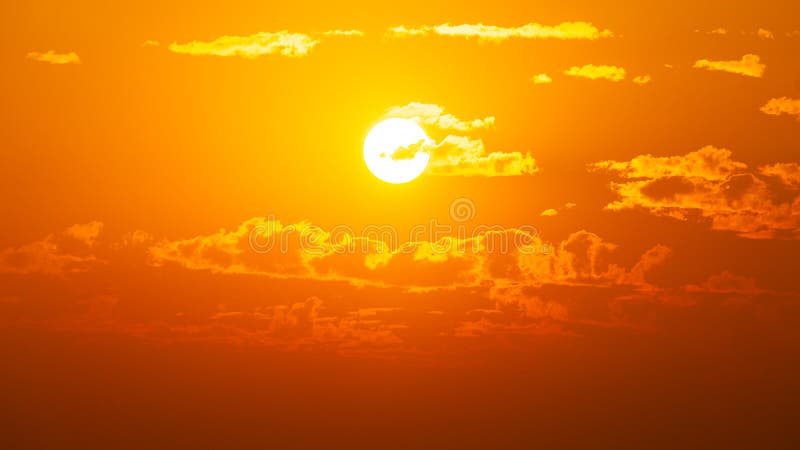 The Sun on the Orange and Cloudy Sky, Nature Background Image Stock Image -  Image of morning, fantasy: 237938567