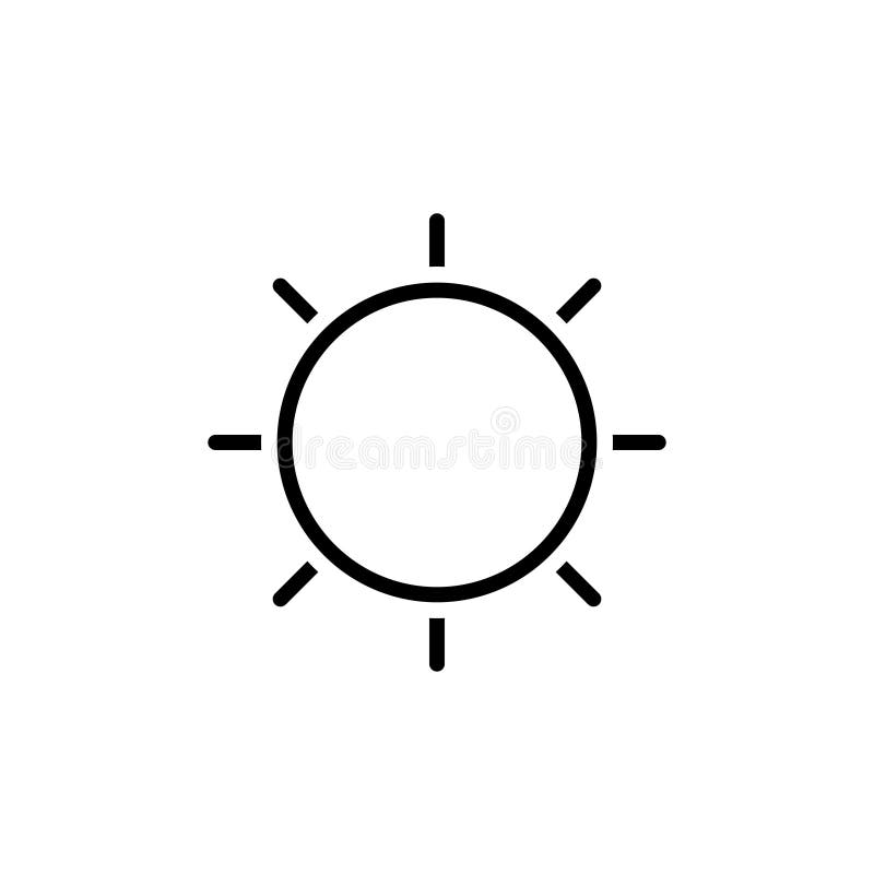 Sun outline icon stock vector. Illustration of design - 136867498