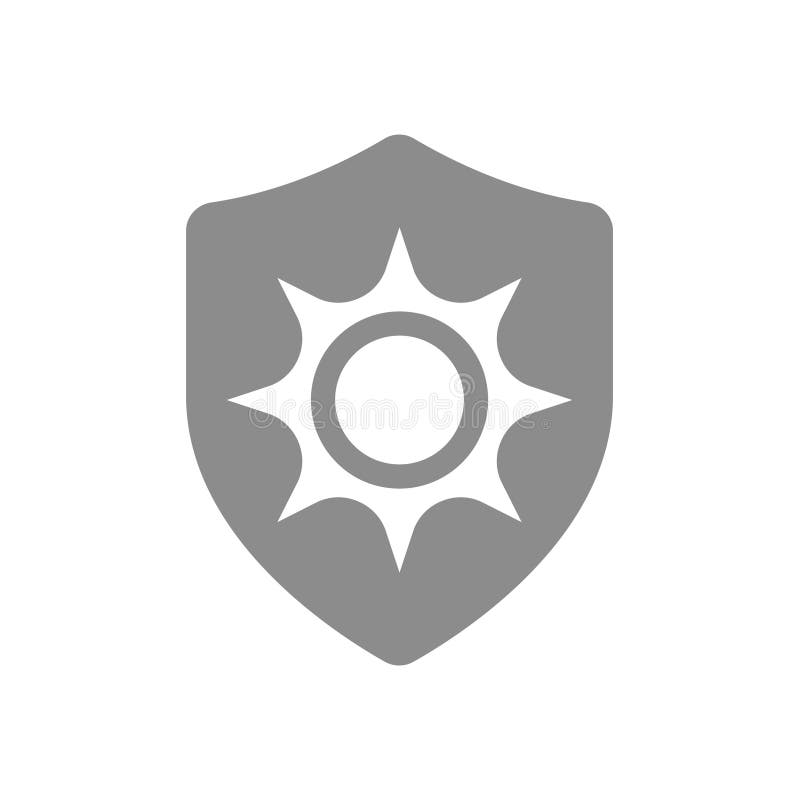 Sun protection shield vector icon stock illustration