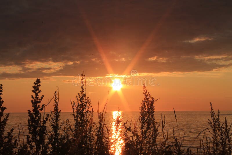 Sunrise over a calm ocean