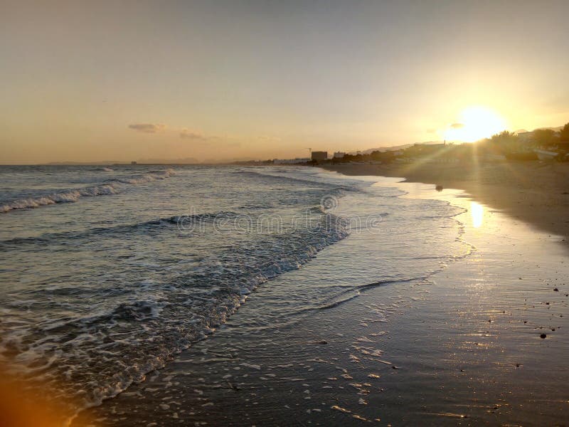 Sun Rising, View of Arabic Ocean, Muscat, Oman Stock Photo - Image of ...