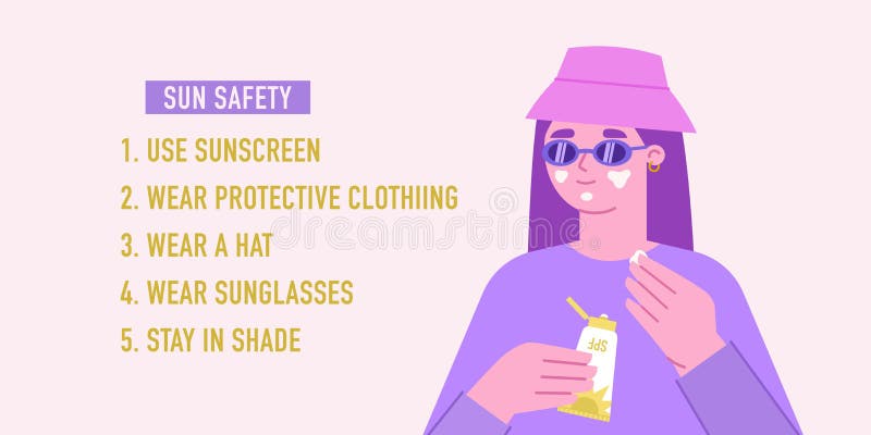 Sun safety infographic. Skin care. Sun protection