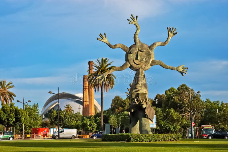 Sun sculpture in Valencia royalty free stock photography