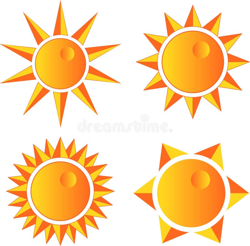 Stylized sun icon stock illustration. Illustration of design - 14833745