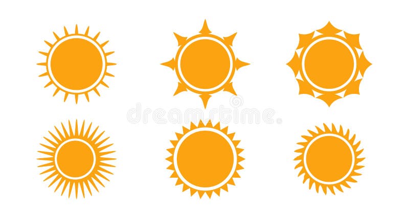 Sun Set Vector with Orange Color Stock Vector - Illustration of