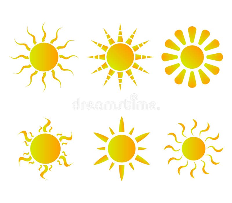 Sun sets illustrated stock illustration. Illustration of sunny - 72264285