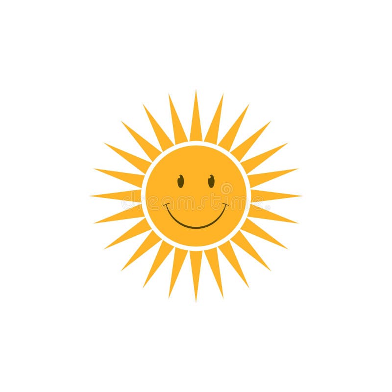 Smiling sun icon stock vector. Illustration of orange - 18982010