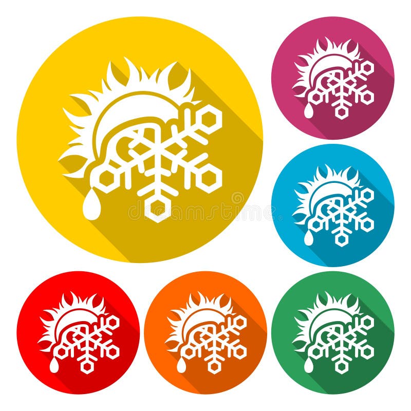 Sun and snowflake icon stock vector. Illustration of design 146534350