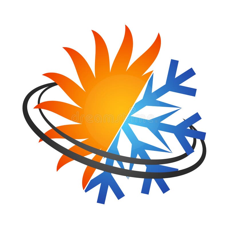 Sun and Snowflake Symbol Vector Stock Vector Illustration of