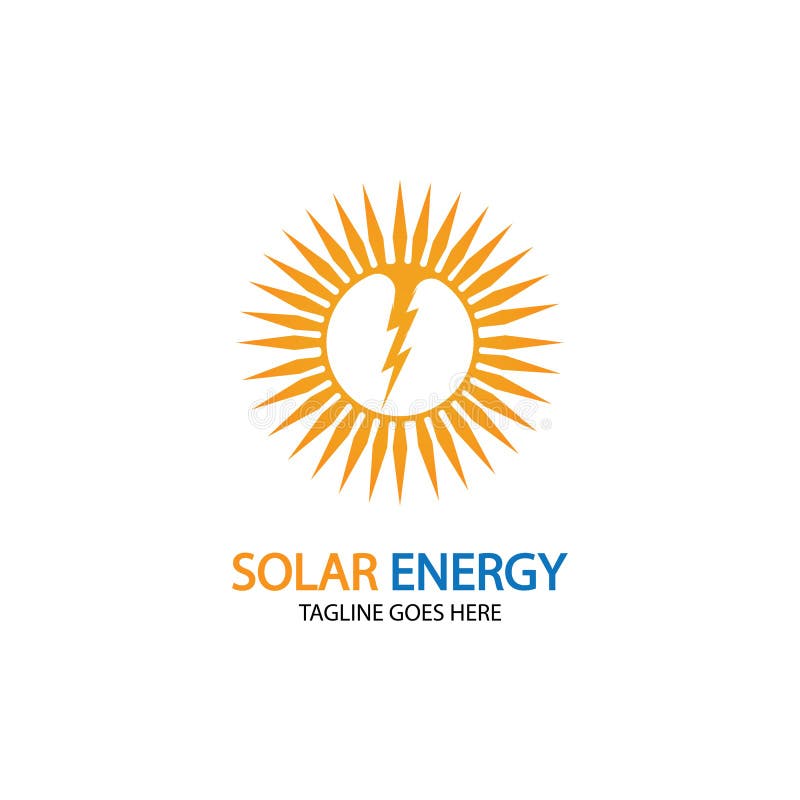 Sun Solar Energy Logo Design Template. Solar Tech Logo Designsv Stock