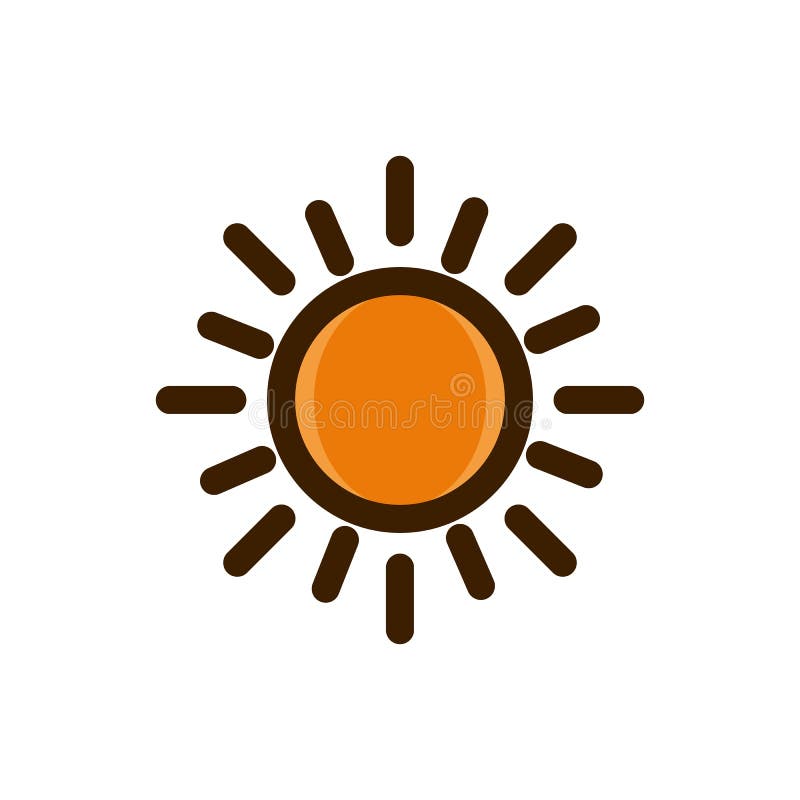 Sun symbol icon orange vector illustration isolated on white background royalty free illustration