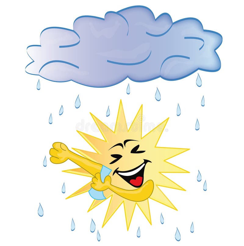 Sun taking a shower stock illustration. Illustration of laugh 13952620