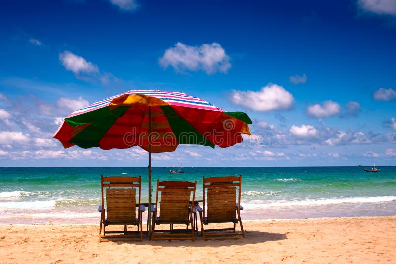 Sun umbrella and sea