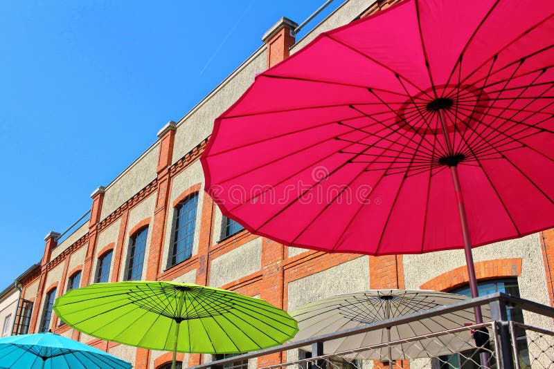 Sun umbrellas in the city