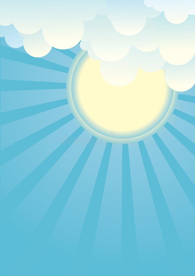 Download Sun und schöne Wolken. vektor abbildung. Illustration von weiß - 26363251