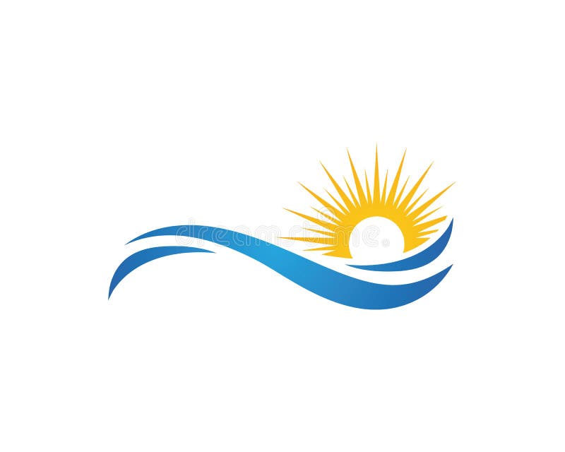 Sun With Water wave icon vector vector illustration
