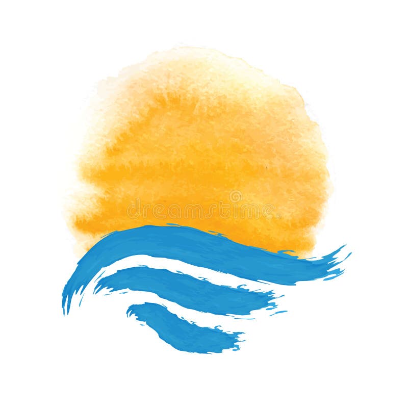Sun y el mar Ejemplo del icono del vector ilustración del vector Sun y el mar Ejemplo del icono del vector ilustración del vector