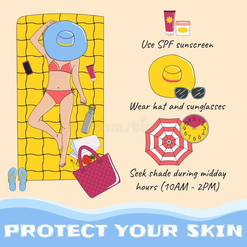 Sun Protection Infographics At Summer Time. Illustration Royalty Free SVG,  Cliparts, Vectors, and Stock Illustration. Image 29200686.