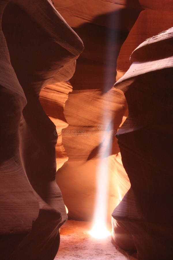 Sunbeams in cave.