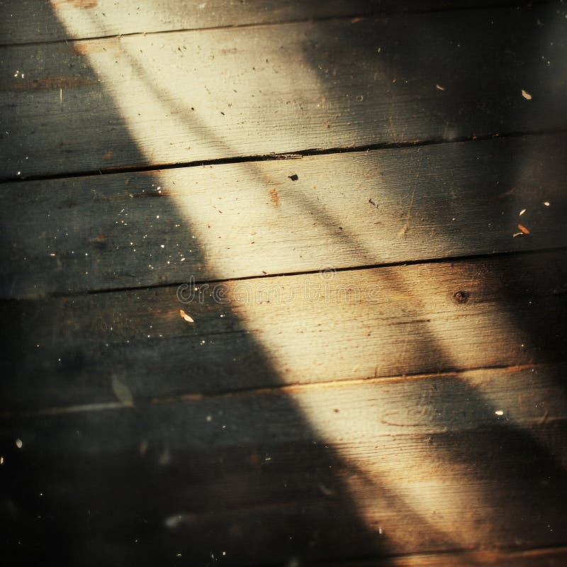 Sunbeams Shining Through Wood Planks vector illustration